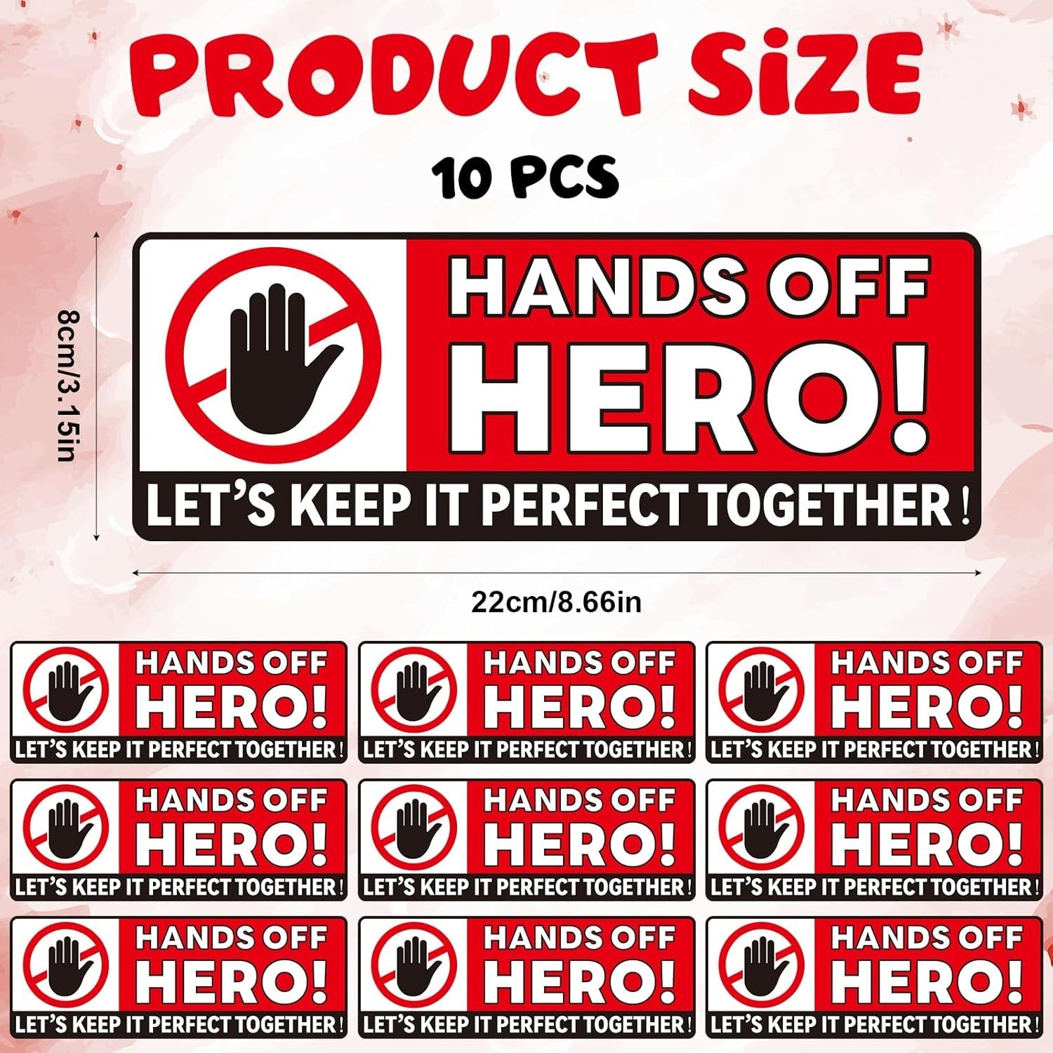 10pcs Do Not Touch Stickers 8.66x3.15in Vinyl Self-Adhesive Do Not Touch Warning