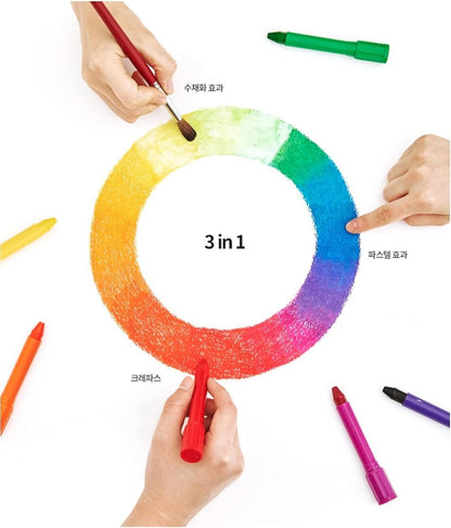 Premium Non-toxic Silky Crayon Pasnet 24 Colors