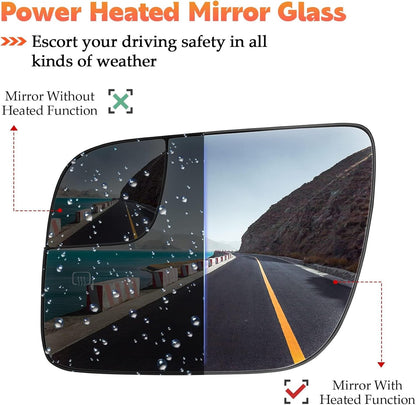Driver Left Side Heated Mirror Glass Fits for Ford for Explorer 2011-2017