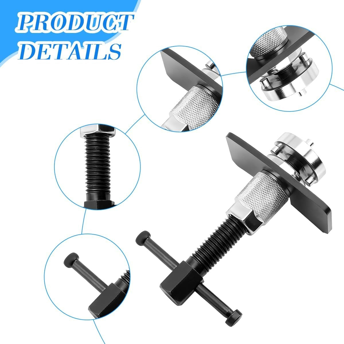 Car Brake Piston Wind Back Tool, 5PCS Vehicle Brake Caliper Piston Rewind Kits