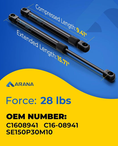 C16-08941 C16-33278 Gas Struts 16 inch 28lbs Spring Shocks, 15.7 inch 2PCS