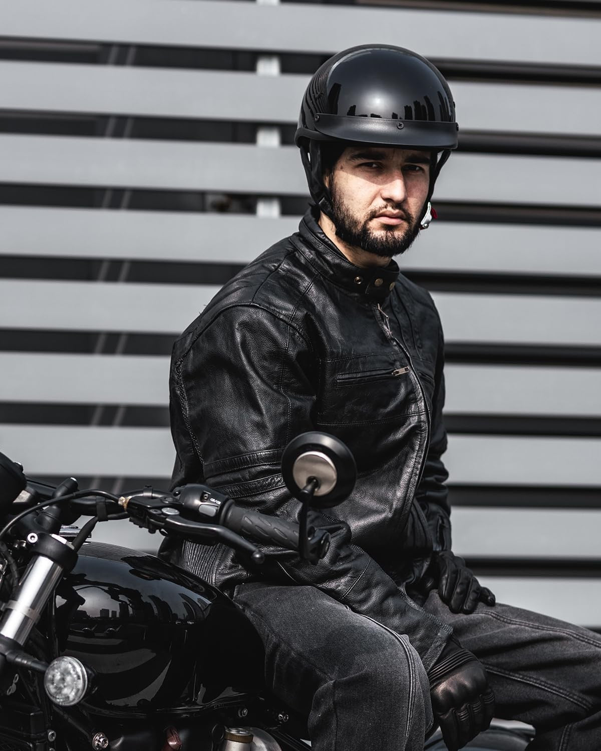 Half Helmet Motorcycle Open Face Sun Visor Quick Release Buckle DOT Approved