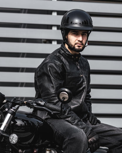 Half Helmet Motorcycle Open Face Sun Visor Quick Release Buckle DOT Approved