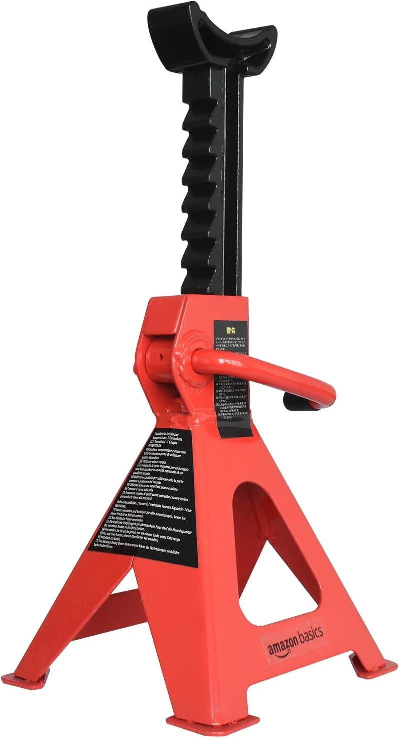 Steel Jack Auto Stands, 3 Ton (2.7 metric Ton) Capacity, Easy to Use, Adjustable