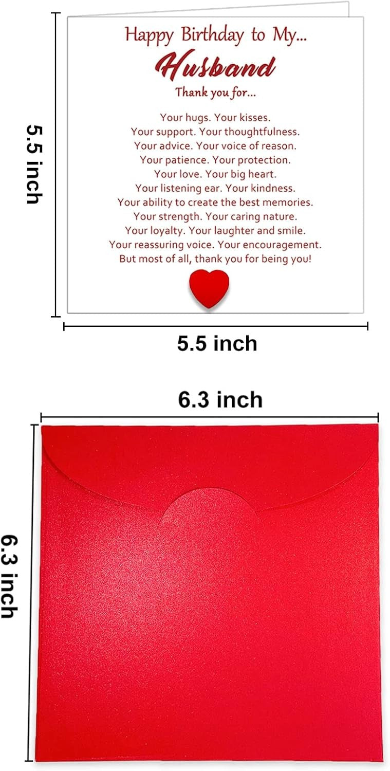 Special Birthday Card for Husband, Thank You Husband Birthday Card, Sentimental