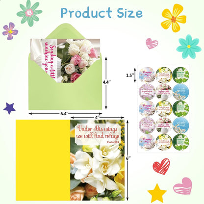 Christian Get Well Cards Religious Get Well Soon Card with Scripture Envelopes