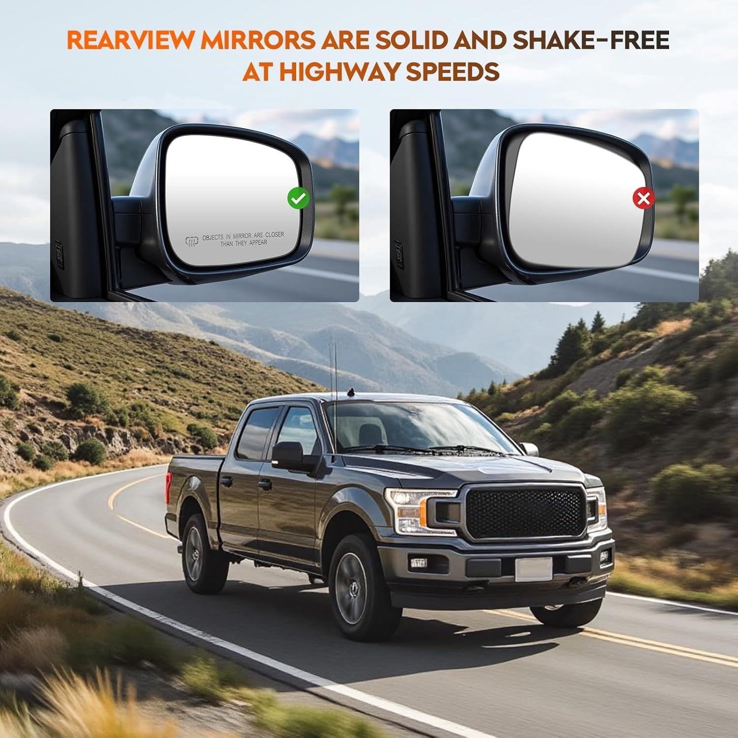 Side Mirror Glass Fit for Ford Focus 2012-2018 Passenger Right Heated Side View