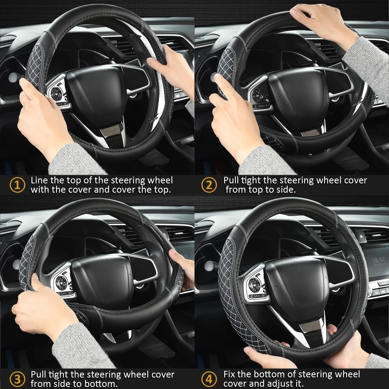Customized Auto Car Steering Wheel Cover Toyota Rav4 Corolla Camry Highlander