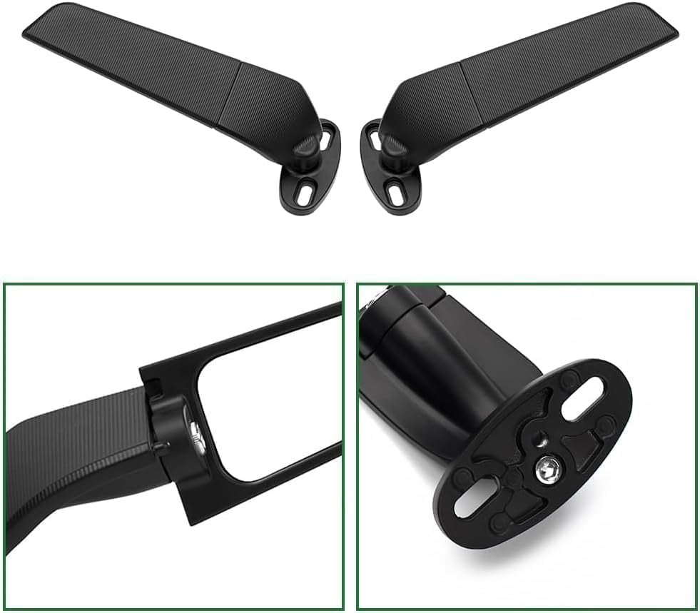 Motorcycle Mirrors Adjustable Rotating Stealth Mirrors for Ninja 400 500 650 300