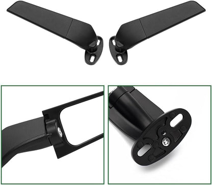 Motorcycle Mirrors Adjustable Rotating Stealth Mirrors for Ninja 400 500 650 300