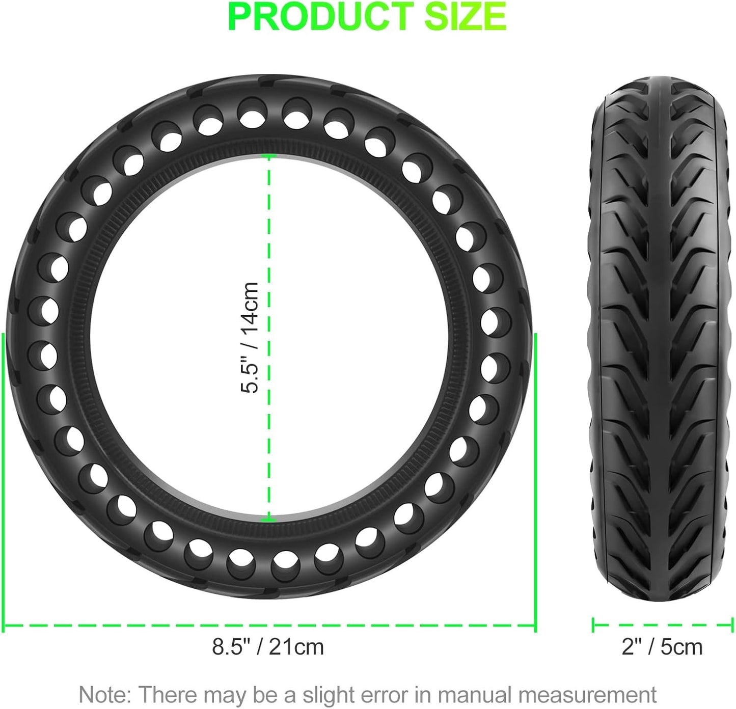 50/75-6.1 Tubeless Solid Tires for Electric Scooter 8 1/2 x2 Tire for Gotrax GXL