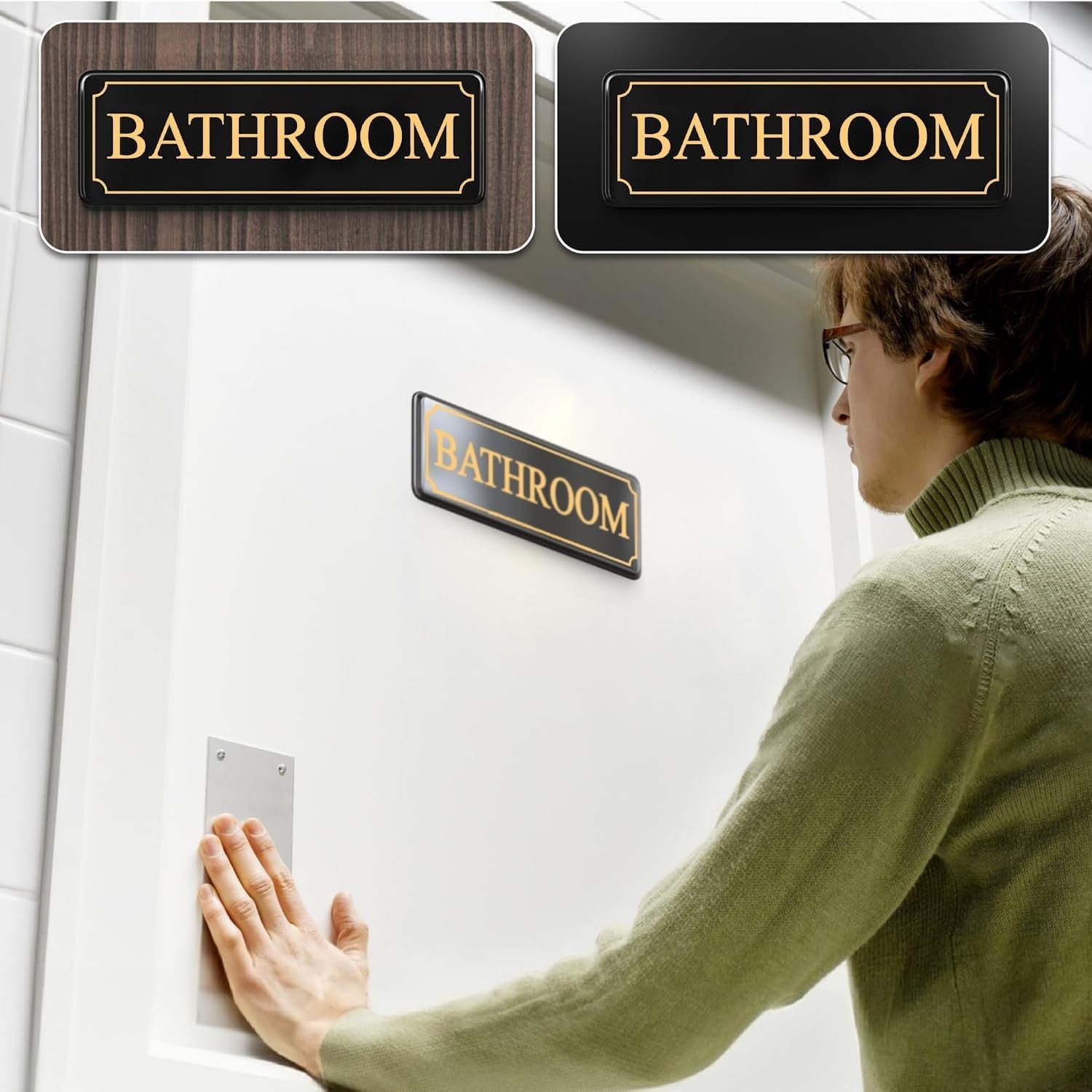 Bathroom Door Signs for Home Office and Business - Restroom Sign cute bathroom