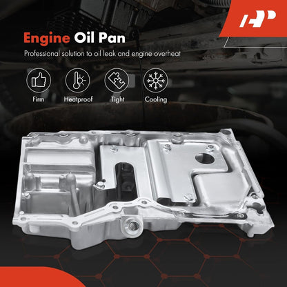 Engine Oil Pan Sump with Drain Plug Compatible with Mazda 3 2004-2005 L4 2.0L