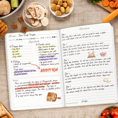 Blank Recipe Book to Write in Your Own Recipes, A5 Blank Recipe Book, Hardcover