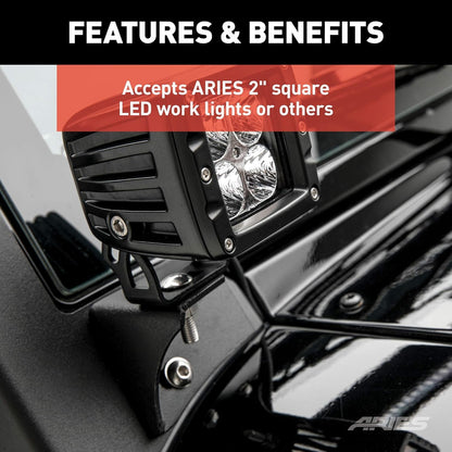 AR15800 Jeep Wrangler JK Windshield Light Brackets, LEDs Sold Separately