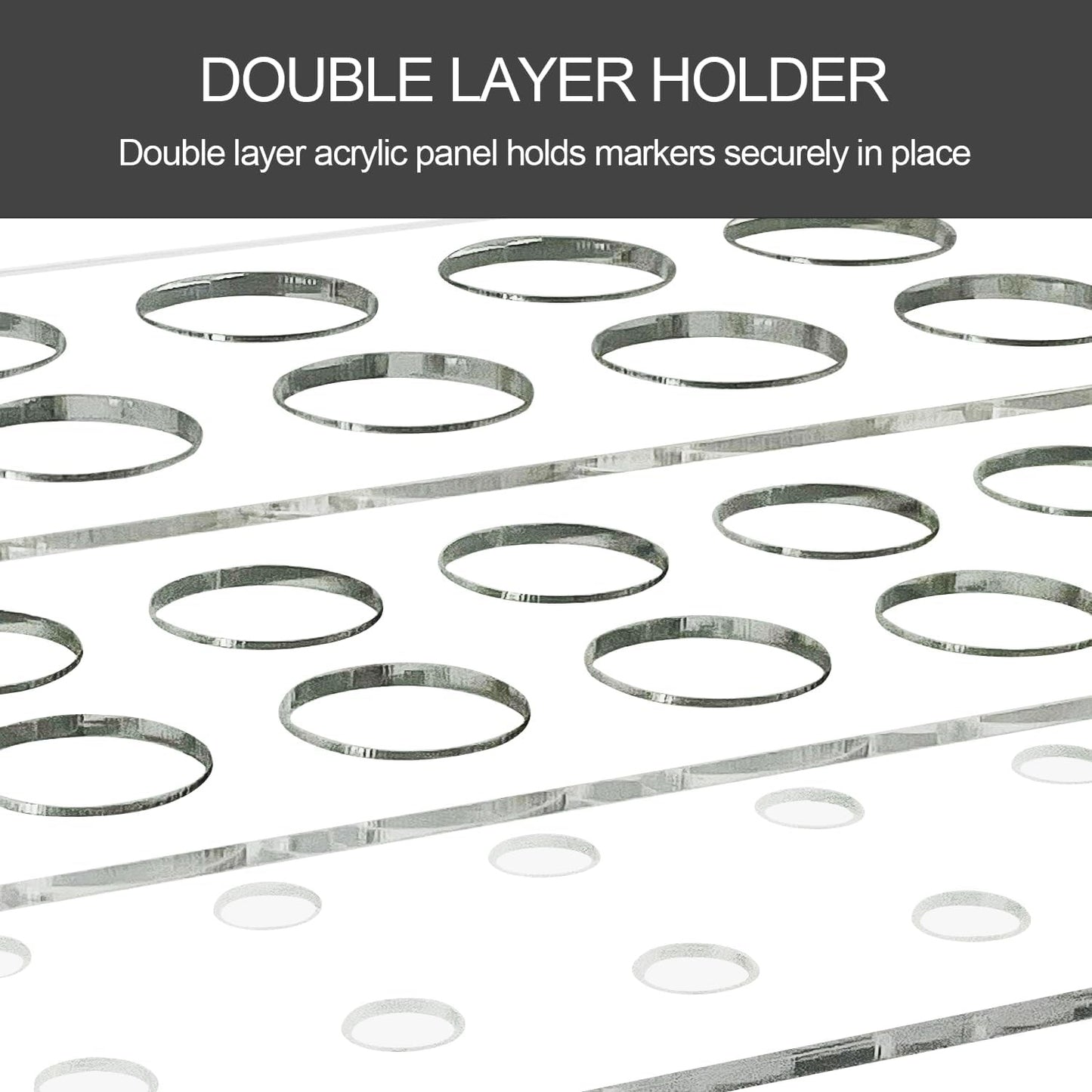 Acrylic Magnetic Dry Erase Marker Holder 10 Slots Clear Magnetic Marker Pen