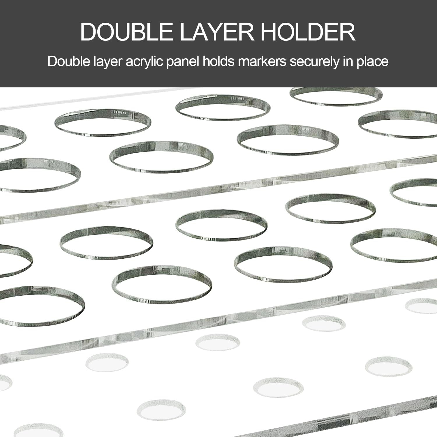 Acrylic Magnetic Dry Erase Marker Holder 10 Slots Clear Magnetic Marker Pen