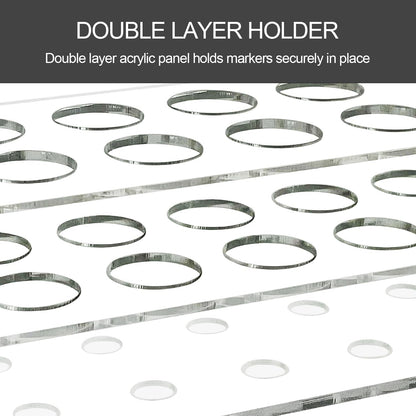 Acrylic Magnetic Dry Erase Marker Holder 10 Slots Clear Magnetic Marker Pen