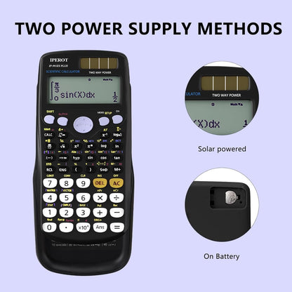 Scientific Calculators Black Math Calculator 417 Function Solar Battery Power