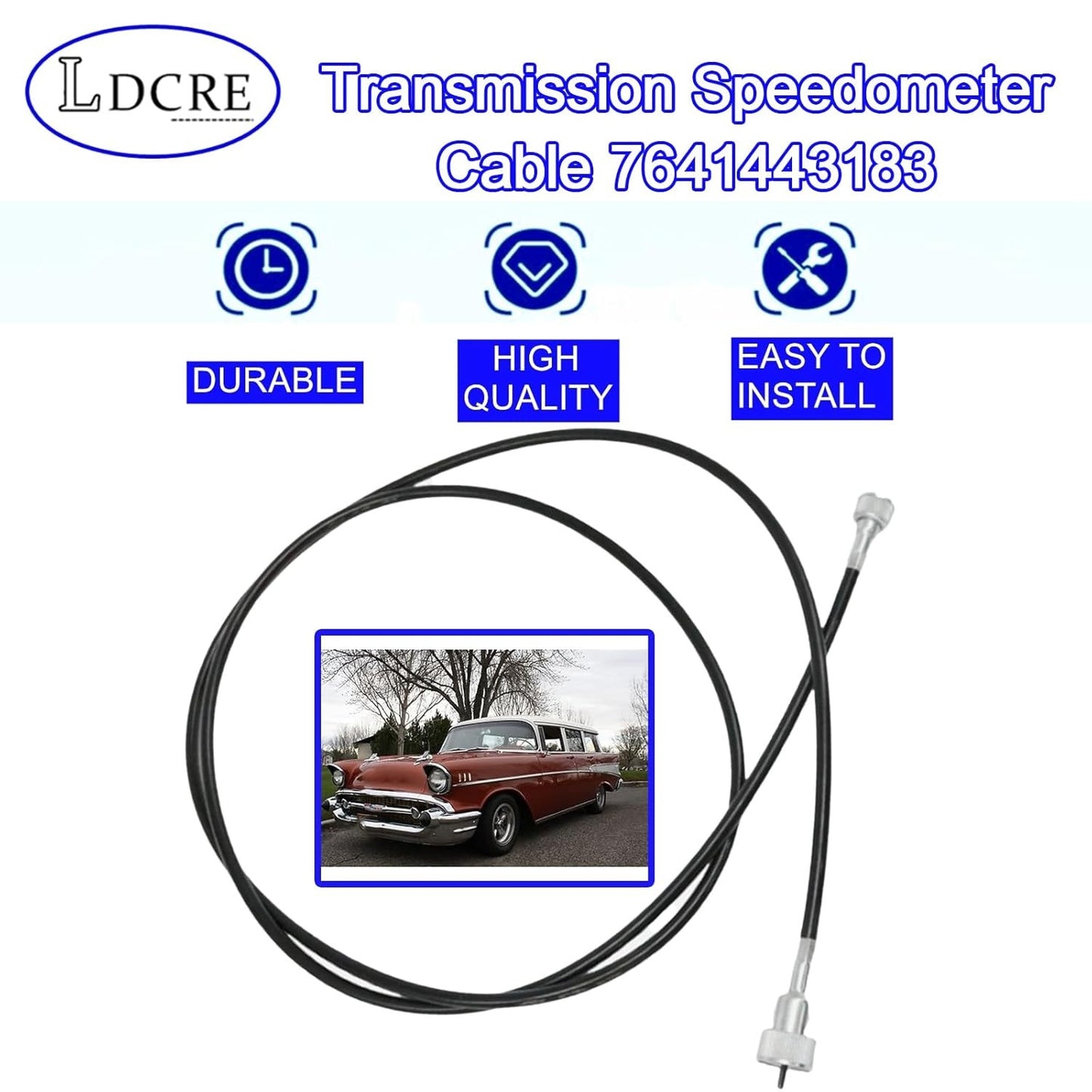 Transmission Speedometer Cable 7641443183 for 55 56 57 Chevy 700R4 TH350 TH400
