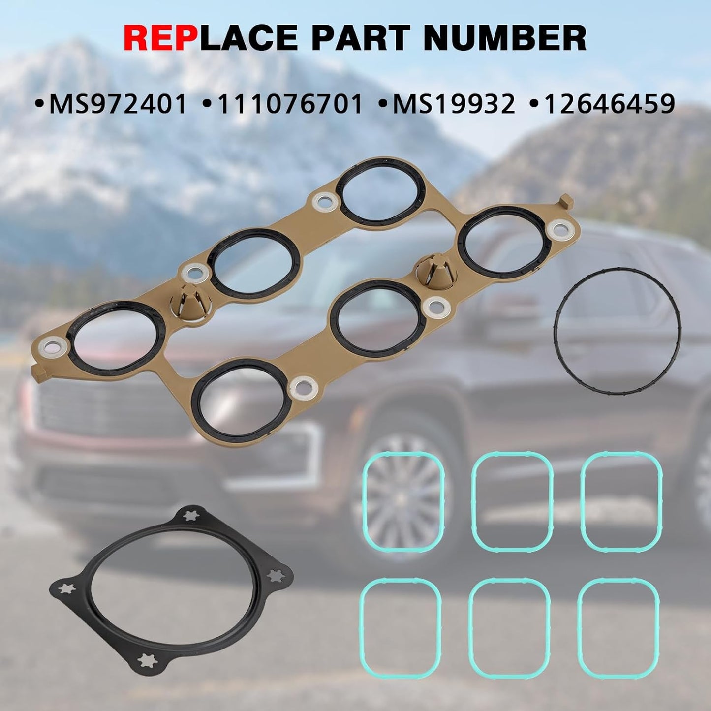 Lower Upper Intake Manifold Gasket Set with 3.6L Chevy Cadillac Buick GMC