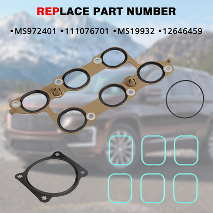 Lower Upper Intake Manifold Gasket Set with 3.6L Chevy Cadillac Buick GMC
