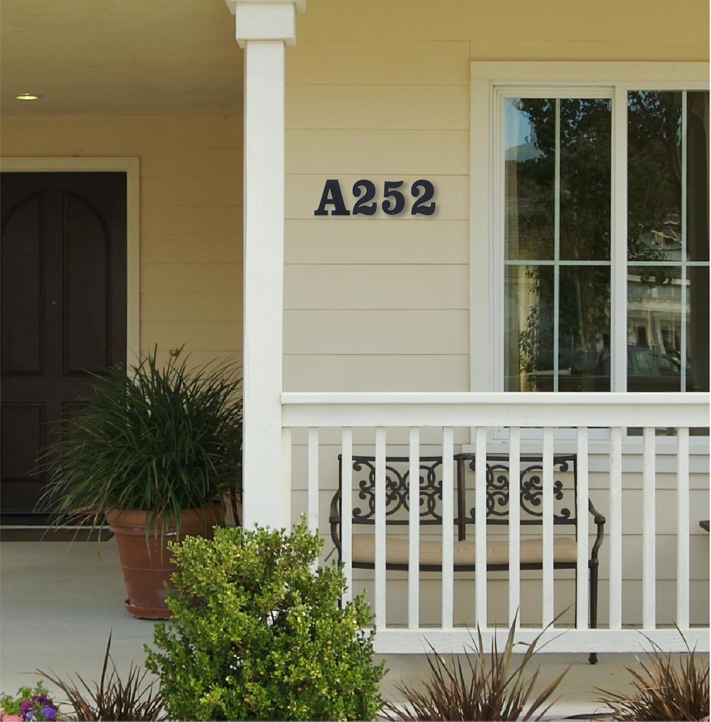 Modern Metal House Numbers and Letters - Weatherproof Black Coating, Black,U
