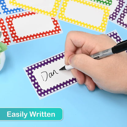 400 Stickers 3.5" x 2.25"Colors Plain Name tag Labels Perforated Line 400 Labels