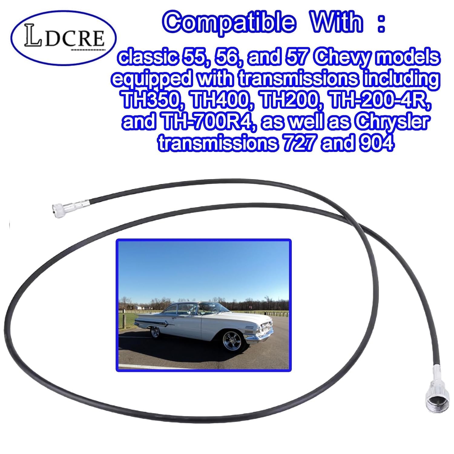Transmission Speedometer Cable 7641443183 for 55 56 57 Chevy 700R4 TH350 TH400