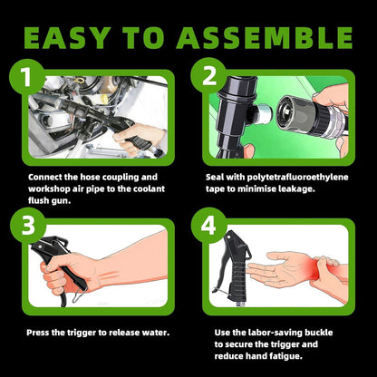 Coolant Flush Gun, Lever Action Heater Core Flush Kit, Coolant Flush Kit