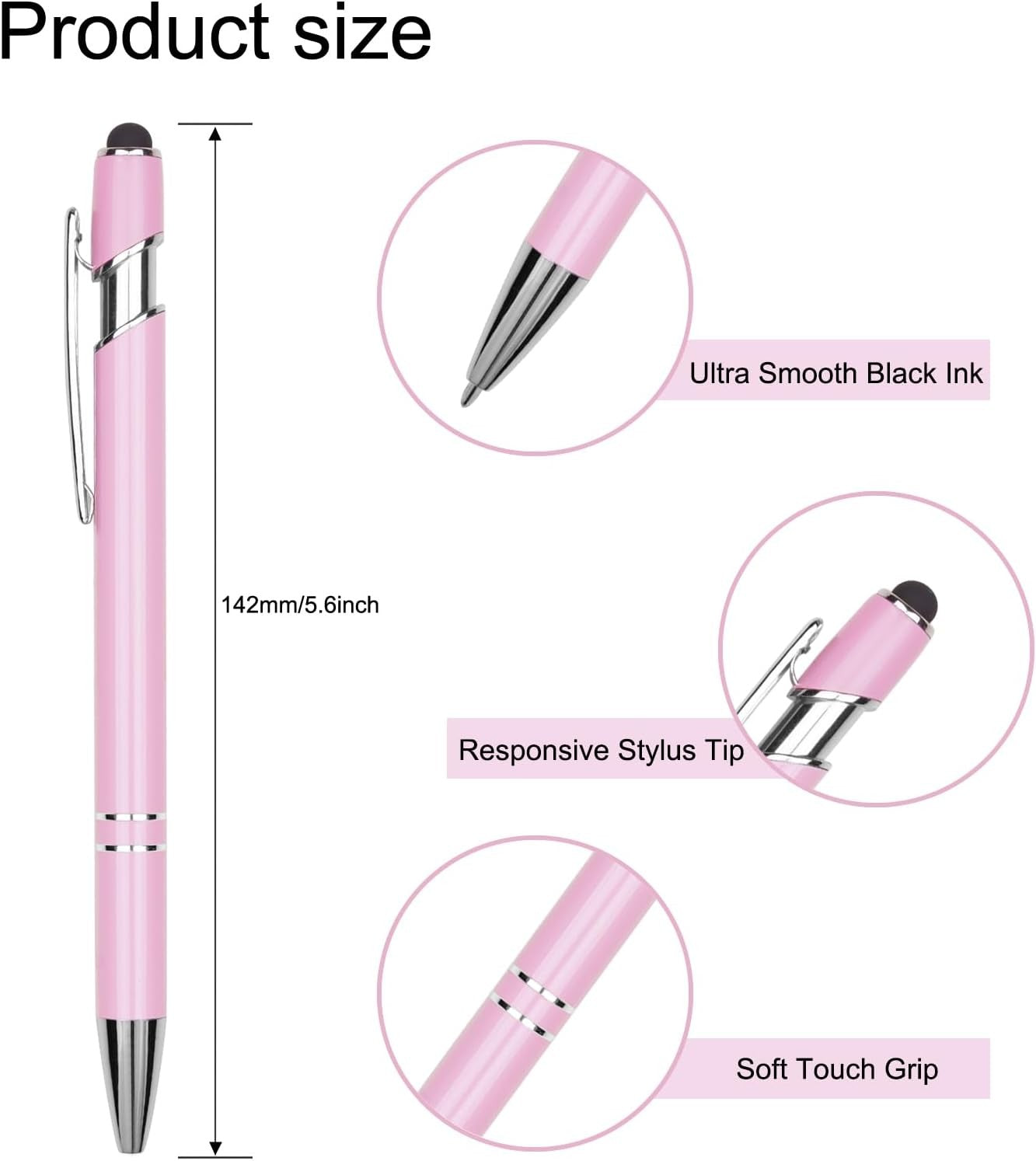 Ballpoint Pen Metal Soft Stylus Pen Touch Screens Retractable Tactile 10 Color