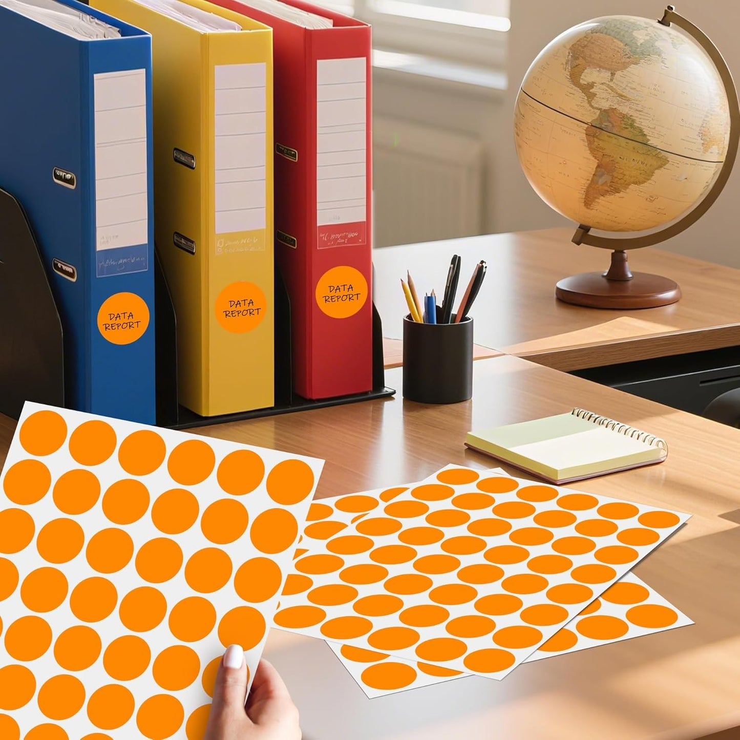 1 Inch Color Code Dot Sticker Labels,Orange Circle Stickers, Round Dots,720 Pcs