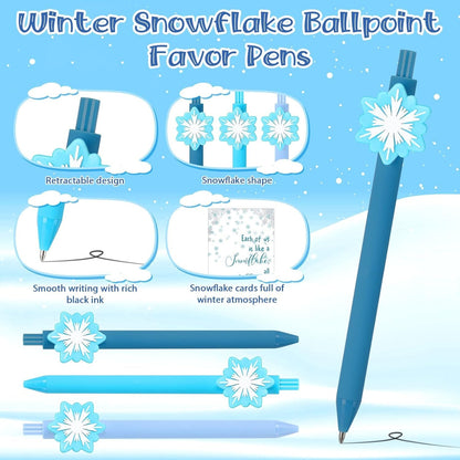 48 Sets Christmas Snowflake Ballpoint Pen Student Winter Gift Bulk Inspirational