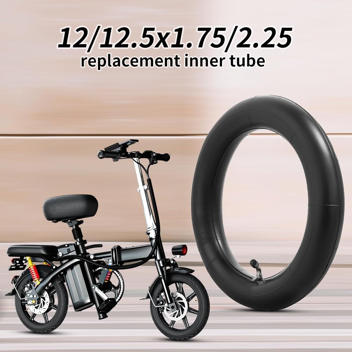 Heavy Duty 12/12.5x1.75x2.25 Thick 40% Butyl Inner Tube 12 1/2 x 2 1/4 Inner