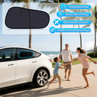 Car Window Shades for Tesla Model Y - Sun Shade Semi-Transparent Rear Window