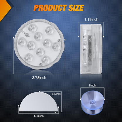 Marine Boat Light 4 PCS 10LED RGB Wireless Cabin Ambiance Multi Color Exterior