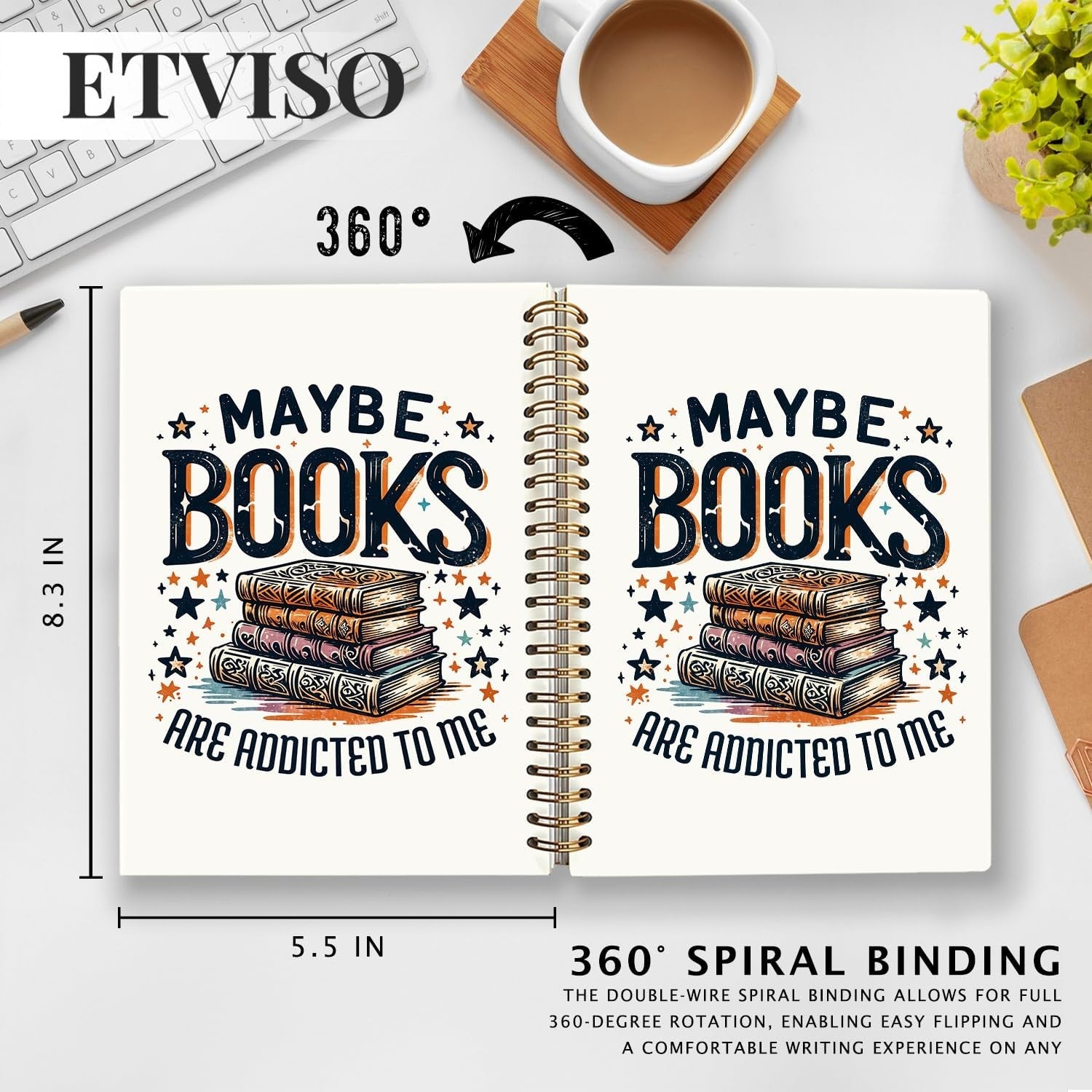Vintage Nostalgic Book Notebook Gifts for Book Lovers Women Journal 5.5x8.3 Inch
