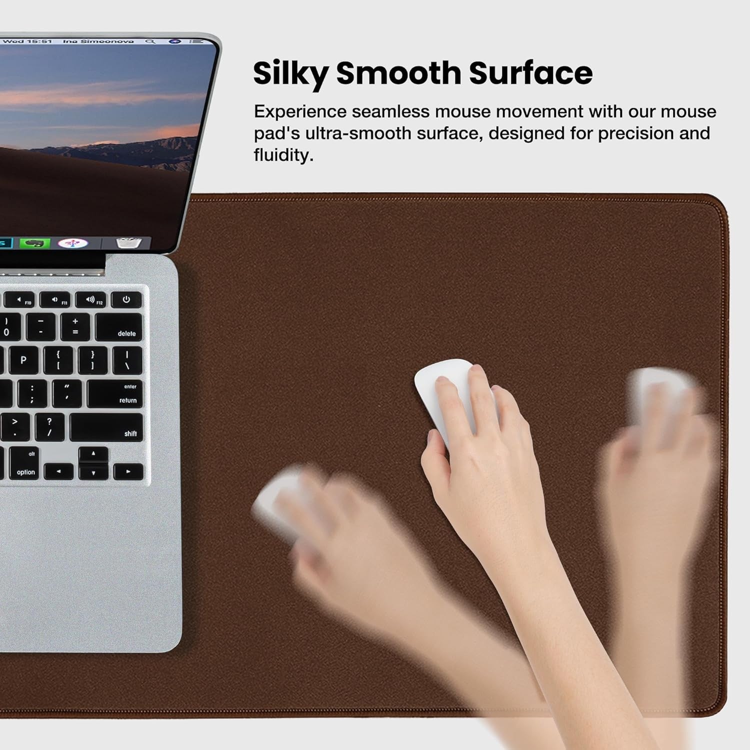Waterproof Mouse Pad with Durable Stitched Edge, Large Gaming Keyboard Pad