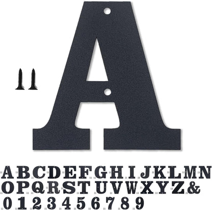 Modern Metal House Numbers and Letters - Weatherproof Black Coating, Black,U
