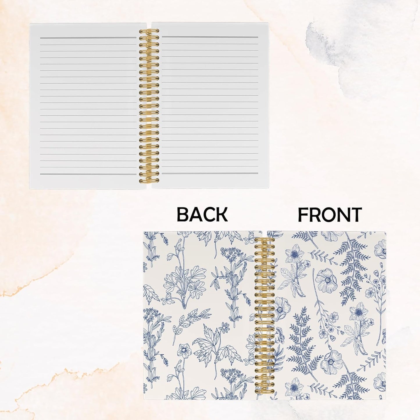 Vintage Flower Journal Notebook Aesthetic Botanical Floral Notebooks 5.5"x8.3"