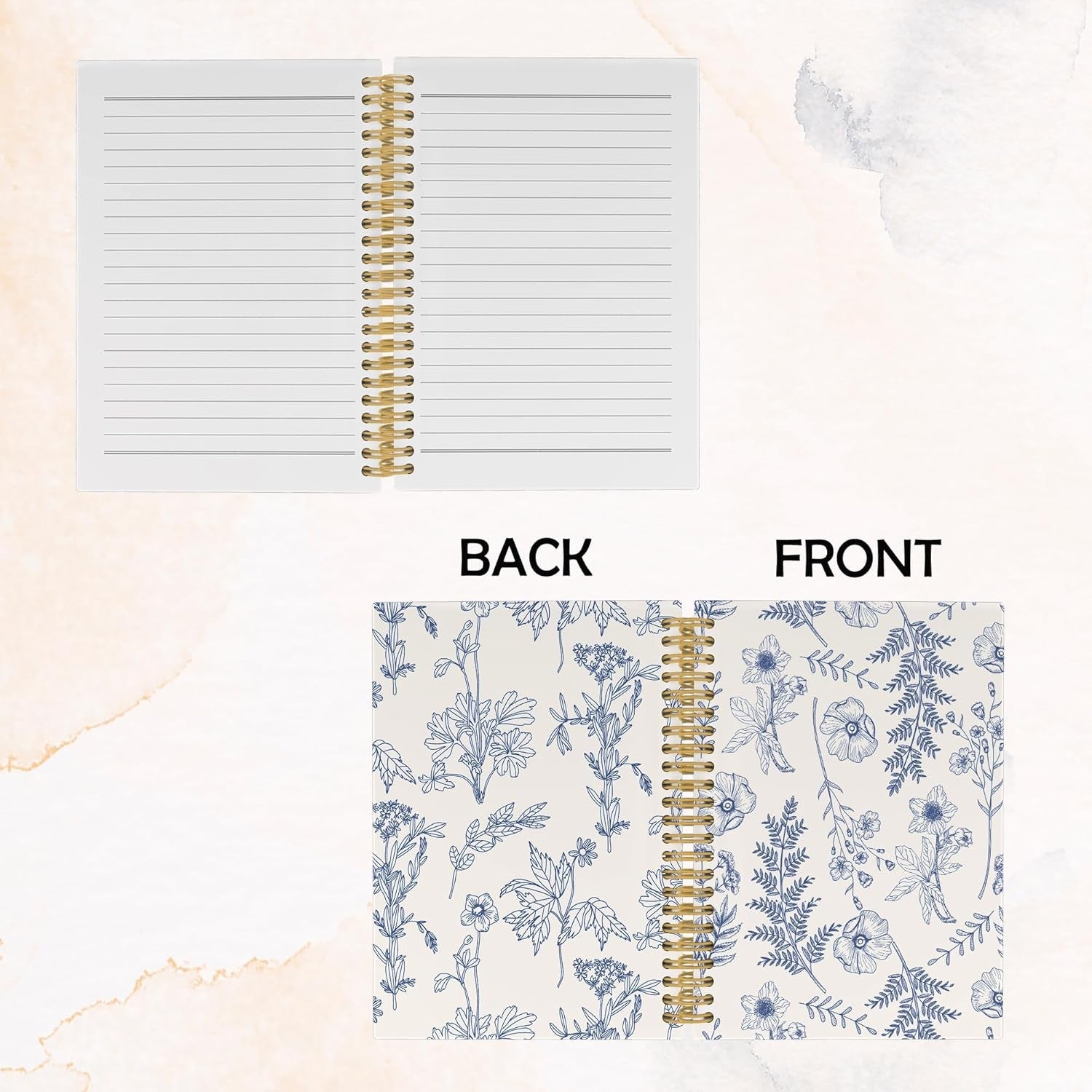 Vintage Flower Journal Notebook Aesthetic Botanical Floral Notebooks 5.5"x8.3"