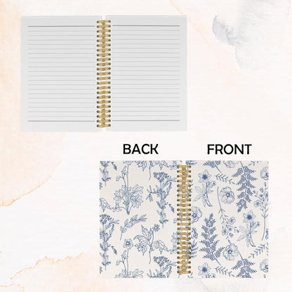 Vintage Flower Journal Notebook Aesthetic Botanical Floral Notebooks 5.5"x8.3"