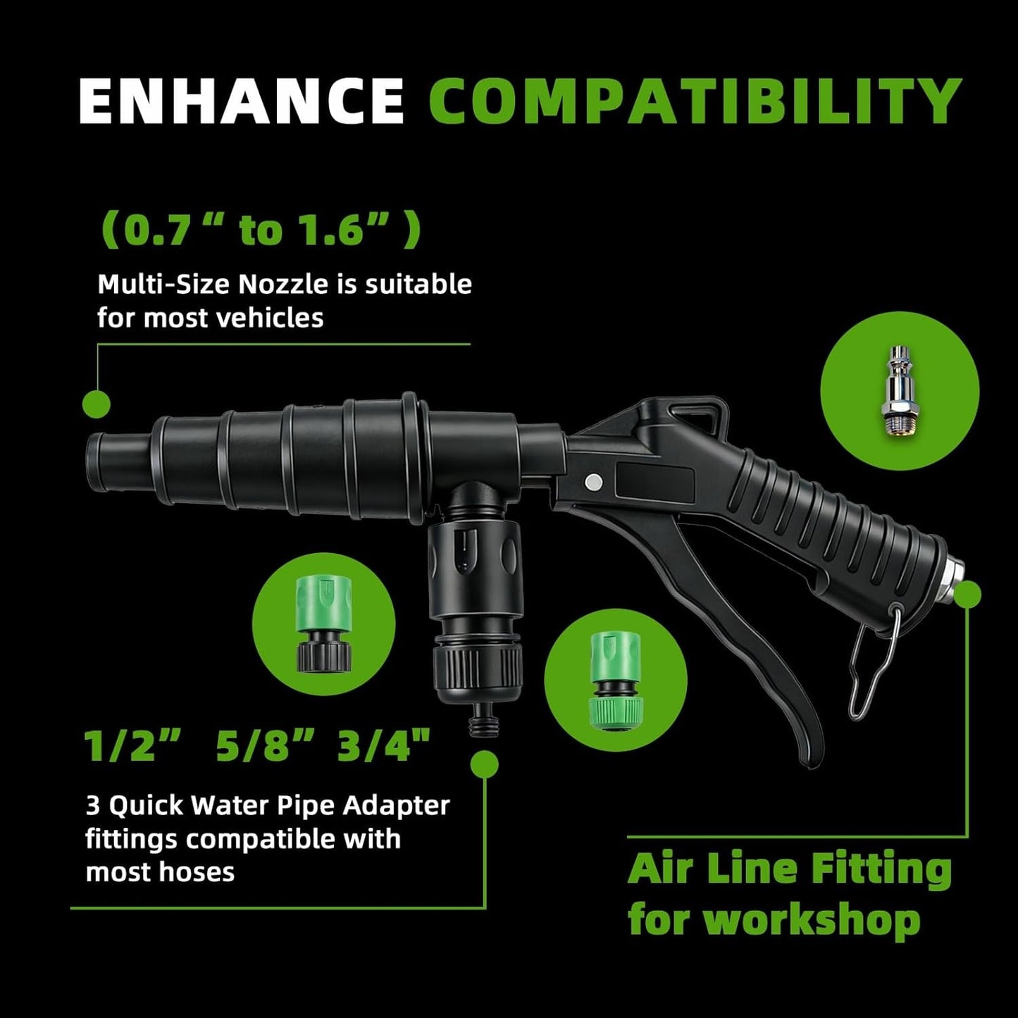 Coolant Flush Gun, Lever Action Heater Core Flush Kit, Coolant Flush Kit