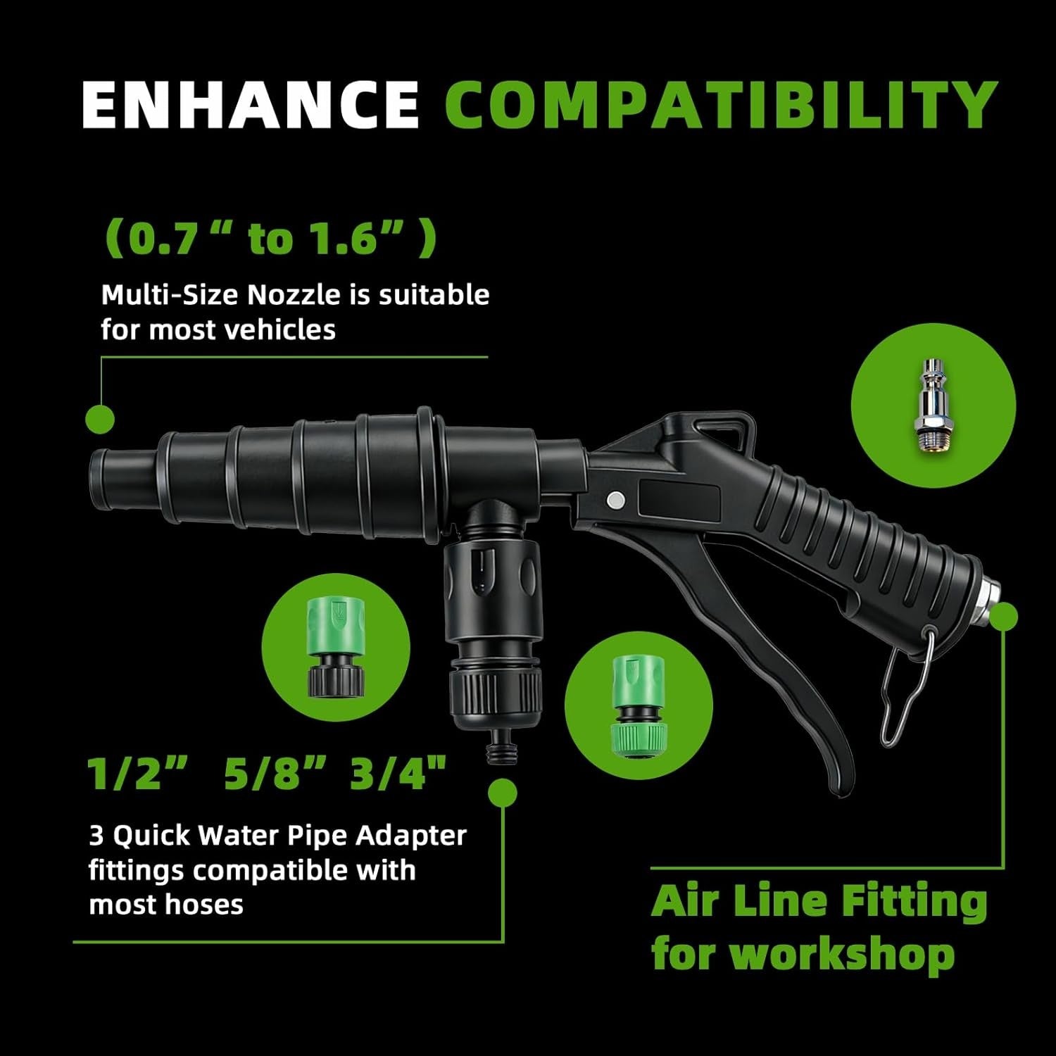 Coolant Flush Gun, Lever Action Heater Core Flush Kit, Coolant Flush Kit