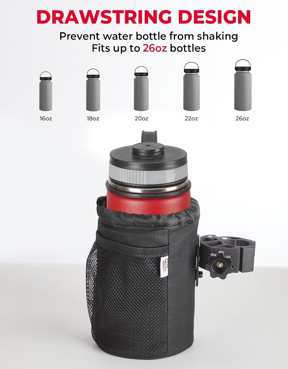 Motorcycle Cup Holder, Oxford Fabric Motorcycle Drink Holder with 0.6"-1.5"