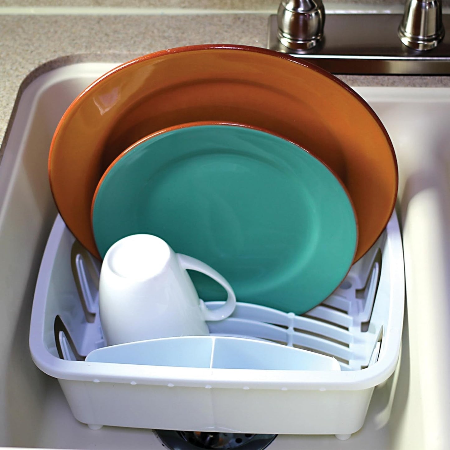RV Mini Dish Drainer & Tray - Features a Sloped Drain Tray Design, Heavy-Duty