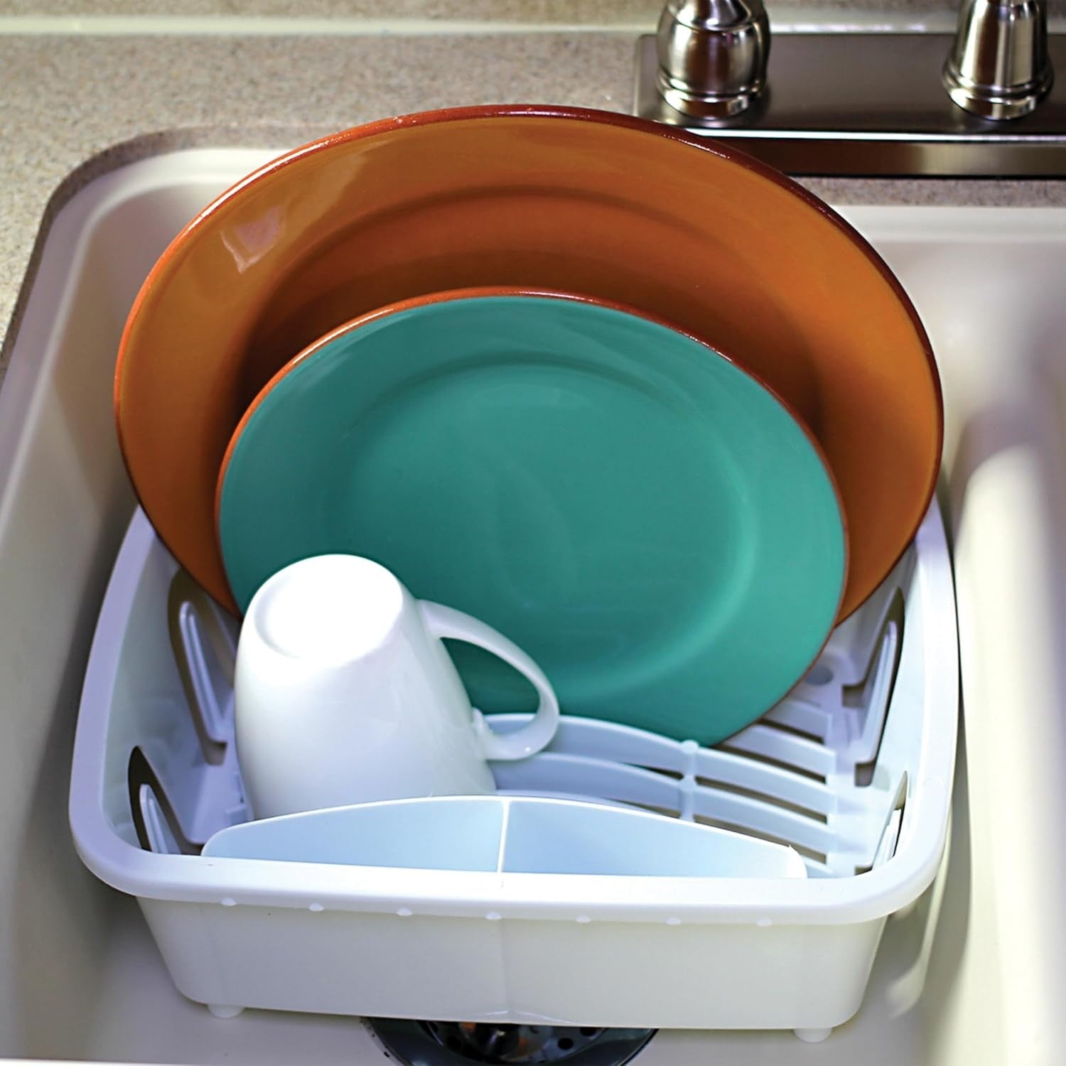RV Mini Dish Drainer & Tray - Features a Sloped Drain Tray Design, Heavy-Duty