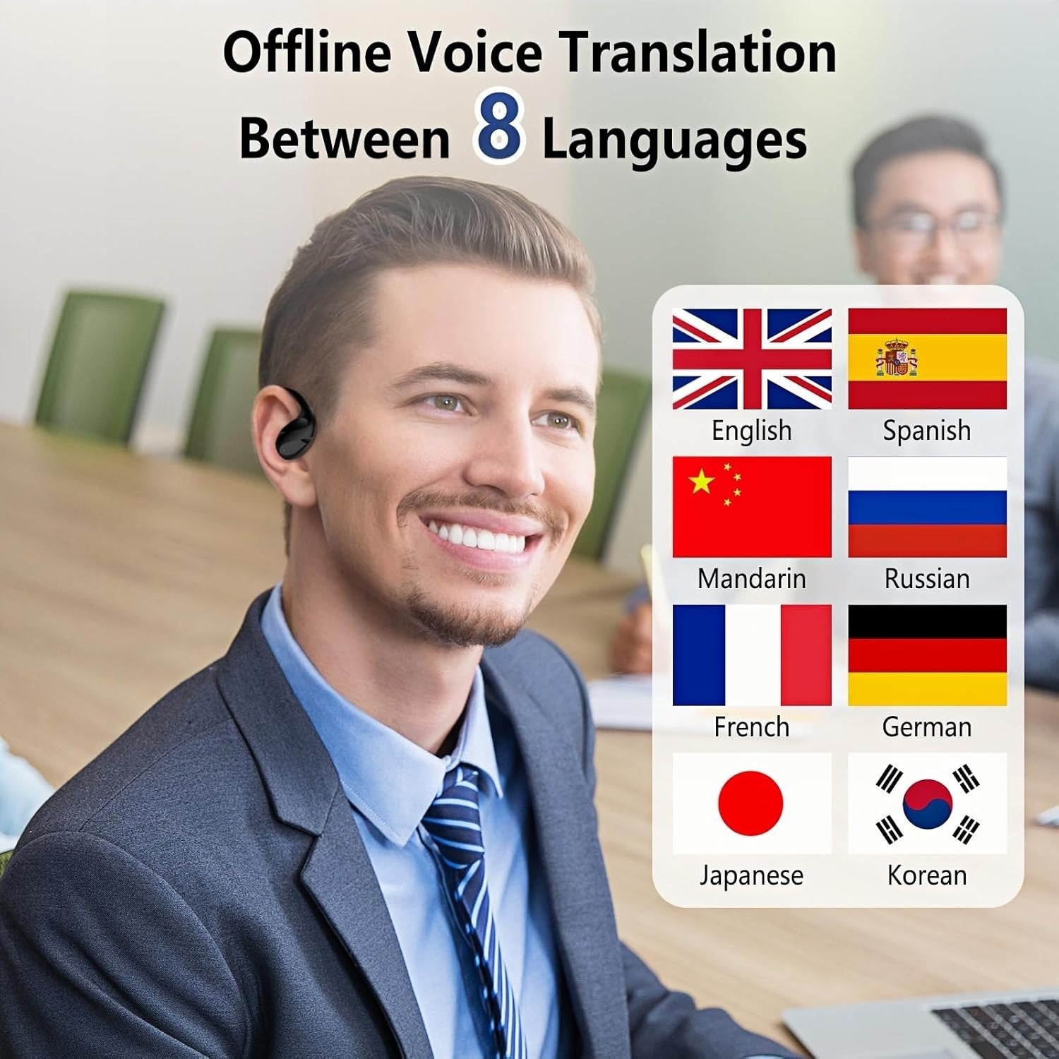 Translator Earbuds Real Time, Two-Way Language Translator Earbuds with Charging