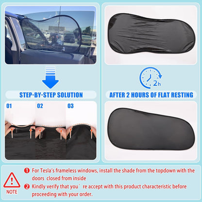 Car Window Shades for Tesla Model Y - Sun Shade Semi-Transparent Rear Window
