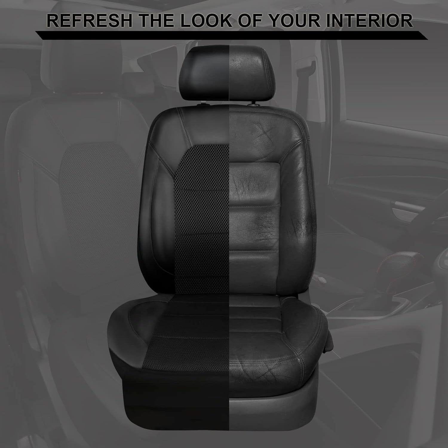 Universal Leather Two Front Seat Covers,Sport seat Covers fits Most Cars, SUVs